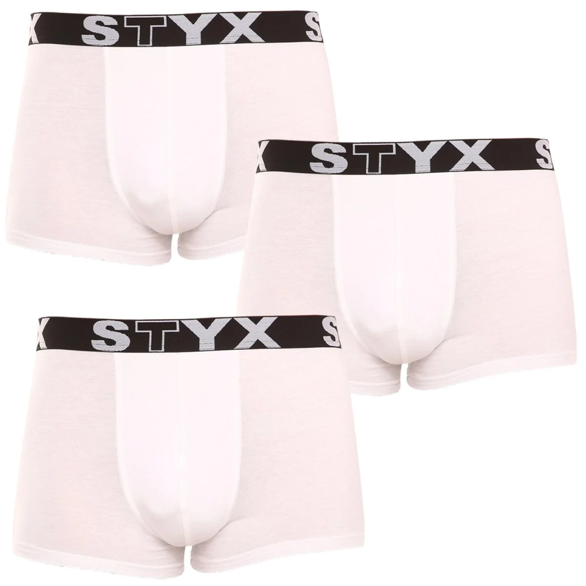 Styx 3PACK pánské boxerky sportovní guma bílé (3G1061) XL 