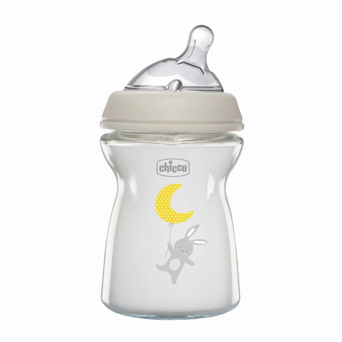Chicco Láhev kojenecká antikolik sklo Natural Feeling 250 ml neutral 0m+
