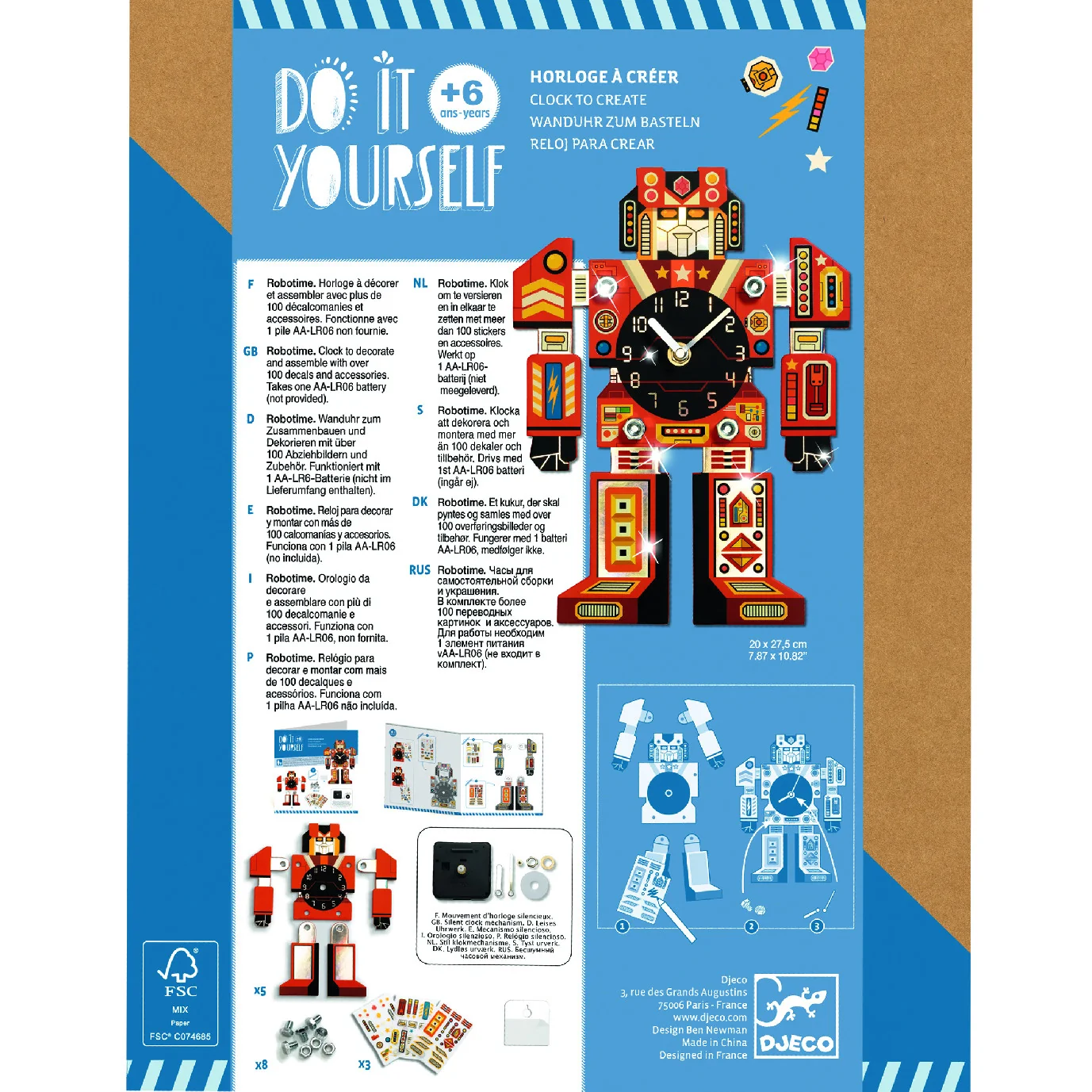 Djeco DIY Hodiny Robot 