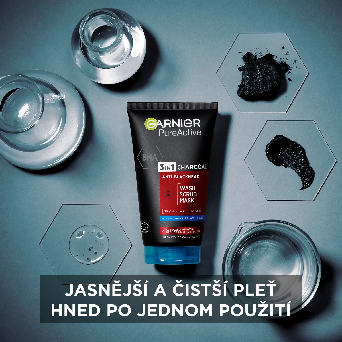 Garnier Pure Active Čisticí gel 3v1 na černé tečky 150 ml