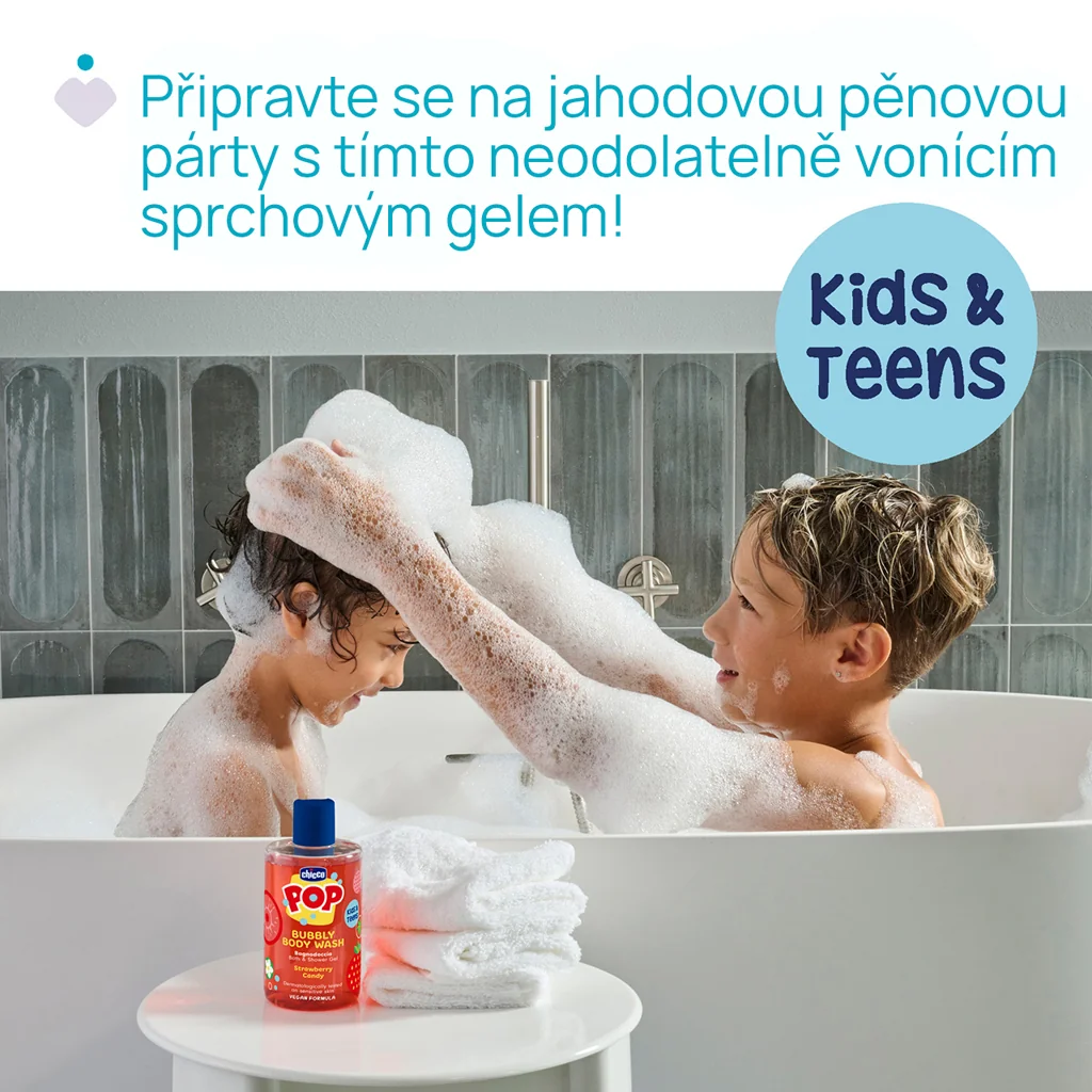 Chicco Strawberry candy POP Sprchový gel pro děti a teenagery 300 ml