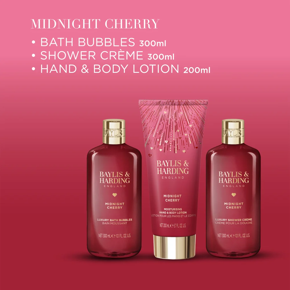 Baylis & Harding Sada péče o tělo Midnight Cherry 3 ks