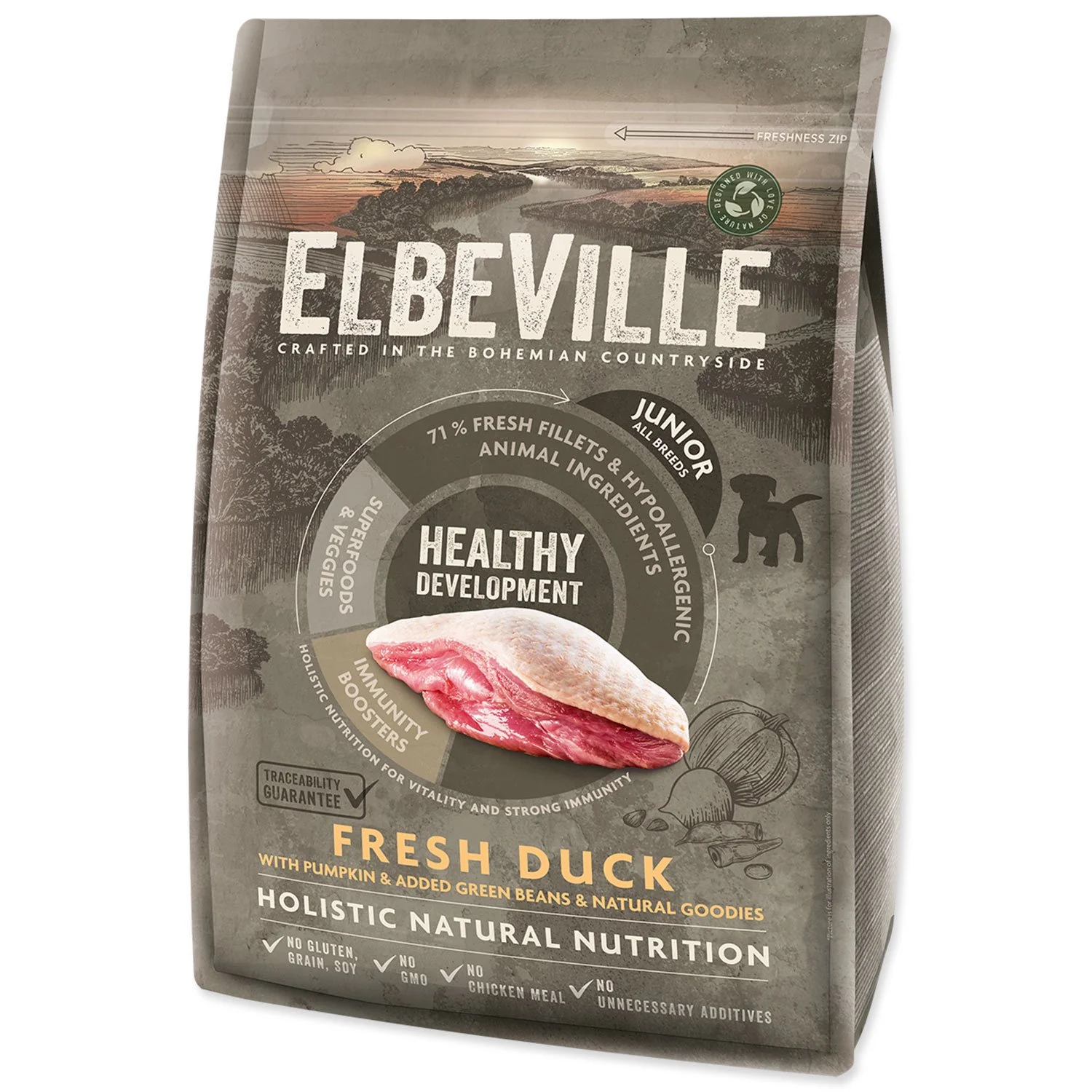 Elbeville Krmivo Puppy and Junior All Breeds Healthy Development Fresh Duck 4kg