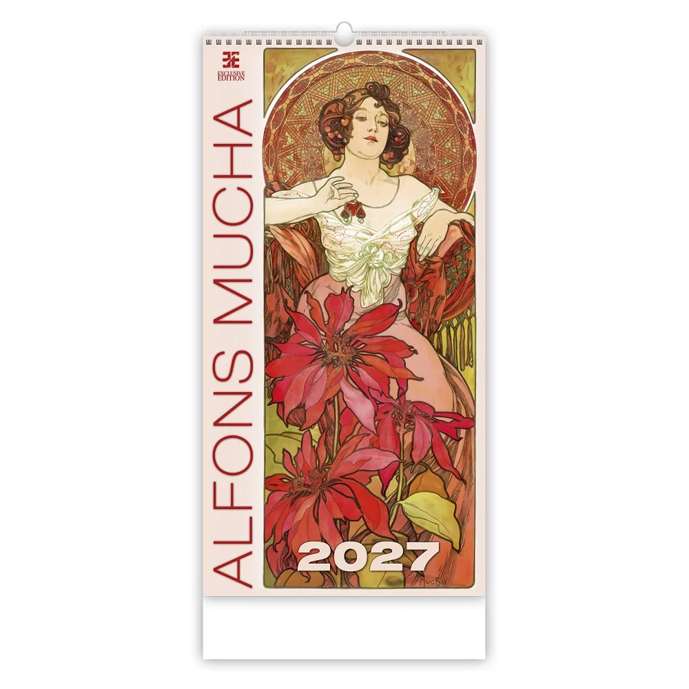 Helma Nástěnný kalendář Alfons Mucha 2027 31,5 × 63 cm