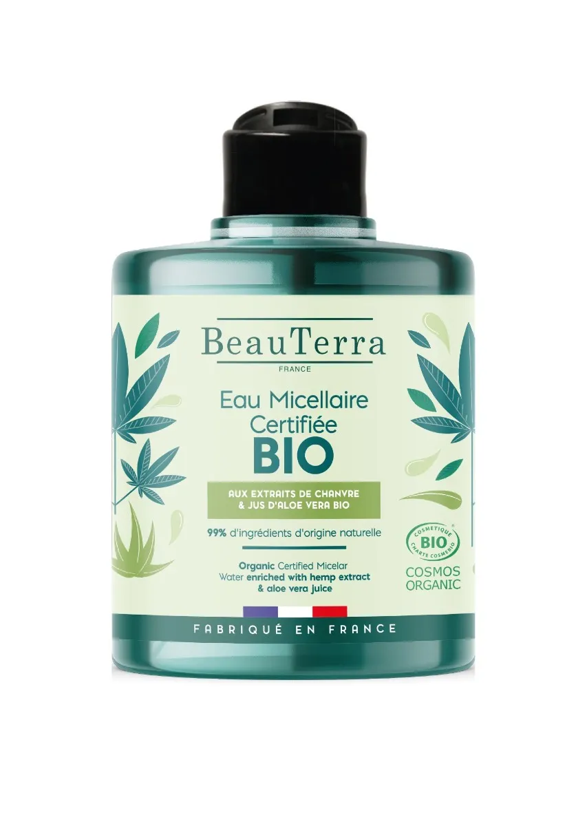 BeauTerra Micelární voda Aloe vera a konopí BIO 500 ml