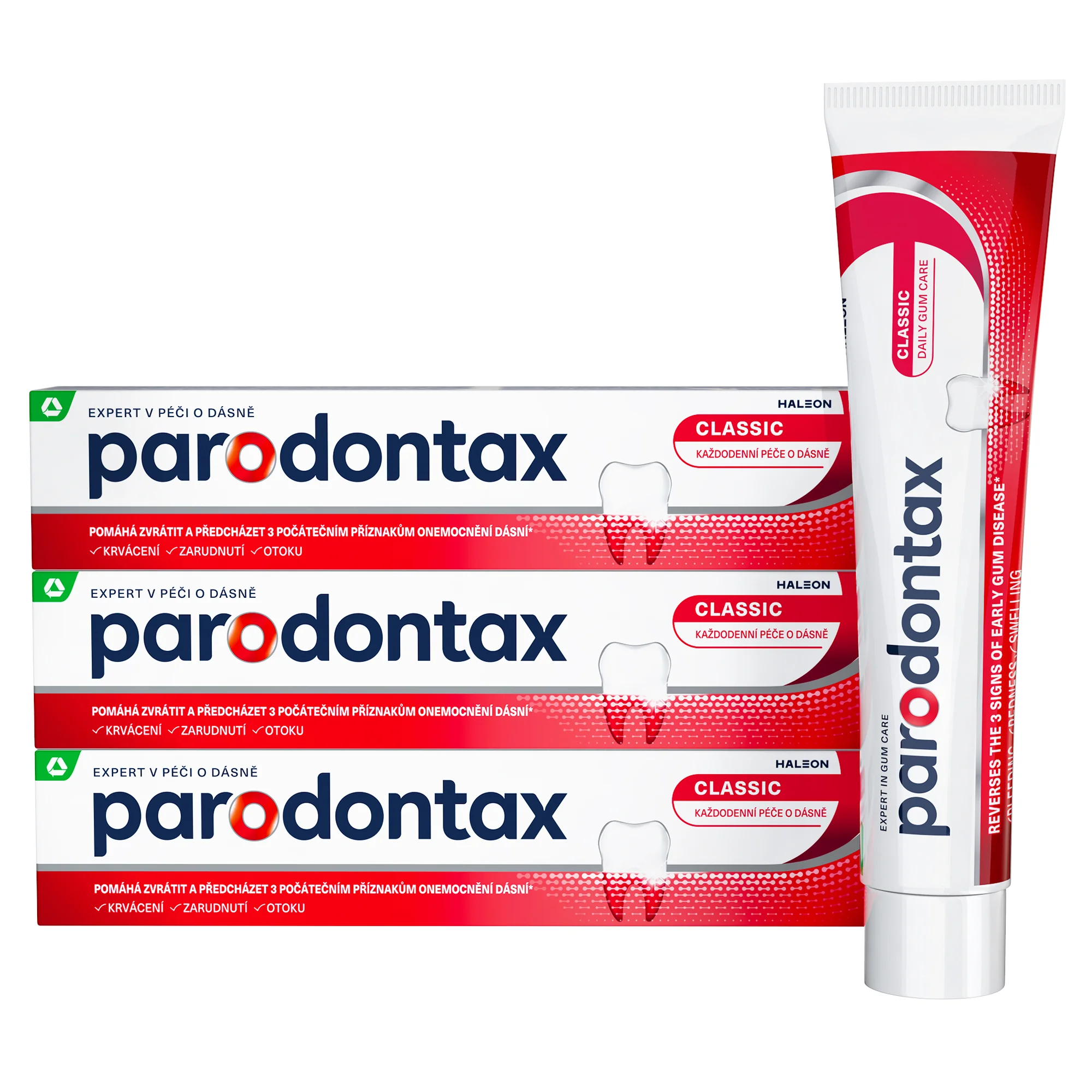 Parodontax Classic bez fluoridu zubní pasta 3x75 ml