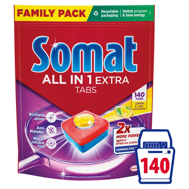 Somat AiO Extra Lemon tablety do myčky 140 ks