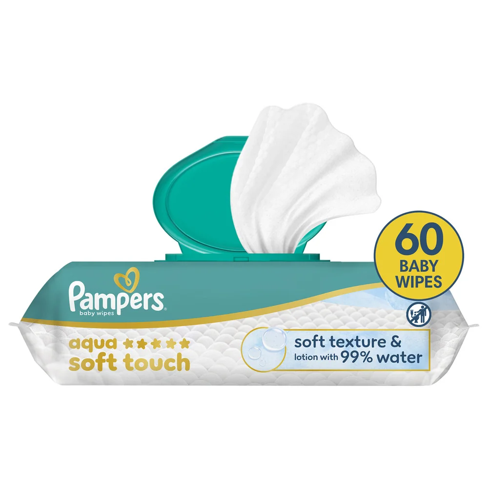 Pampers Aqua Soft Touch dětské čisticí ubrousky 15x60 ks