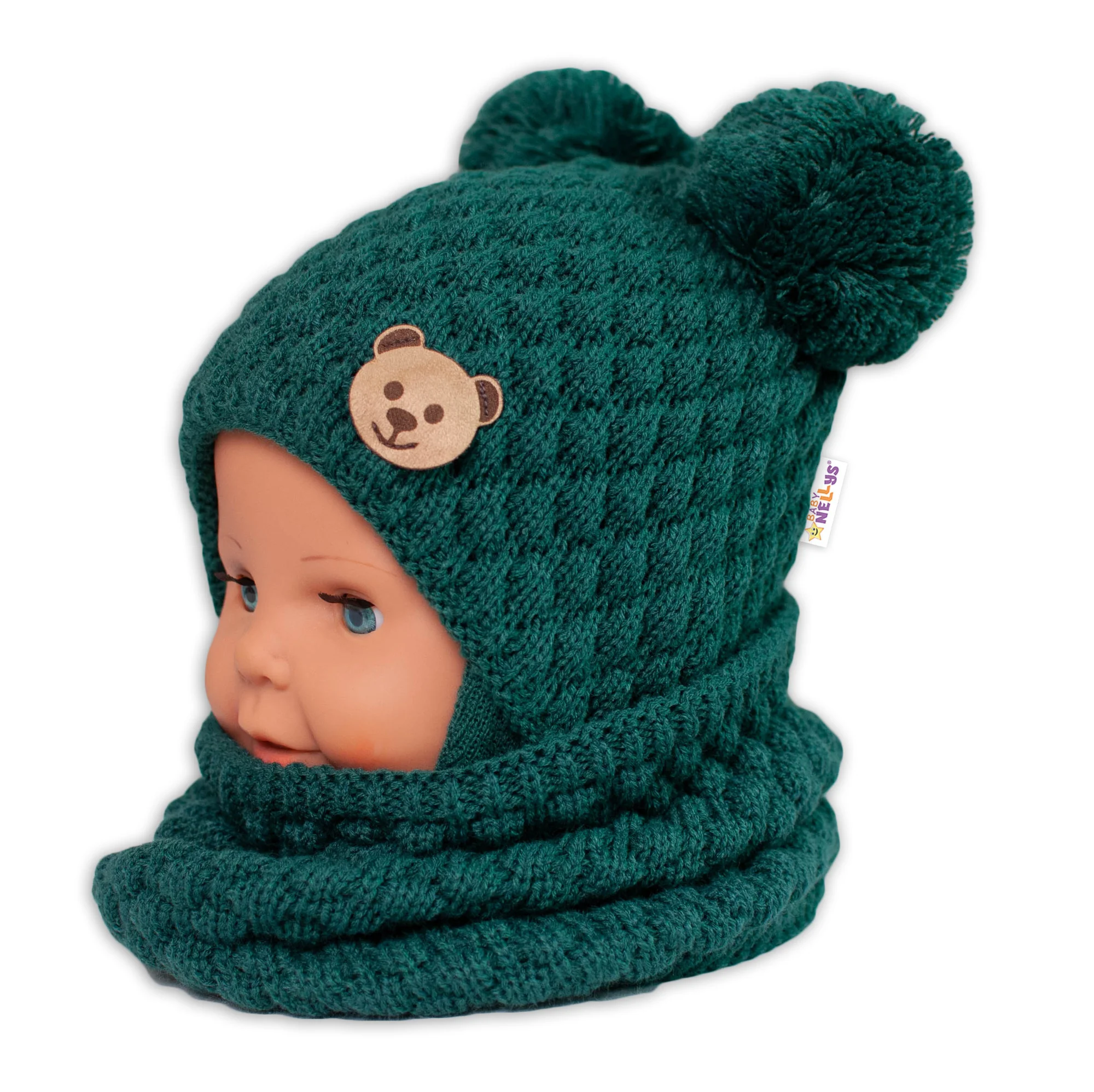 Baby Nellys Pletený nákrčník/komínek - zelený