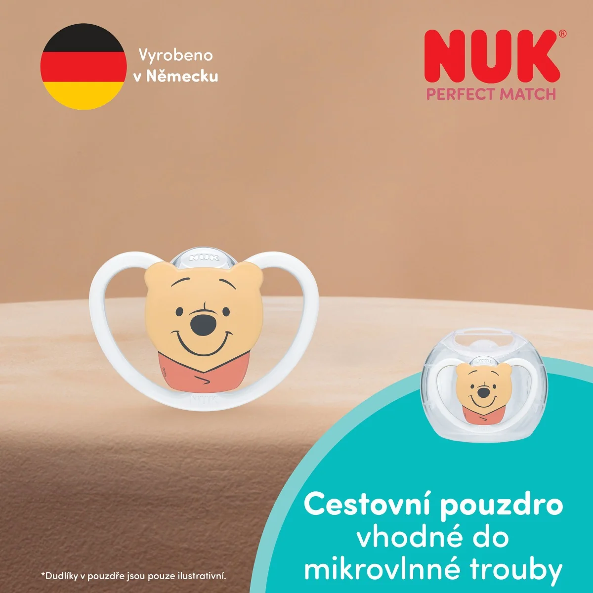 NUK Perfect Match Air Dudlík Disney Medvídek Pú 6–18m box 1 ks white