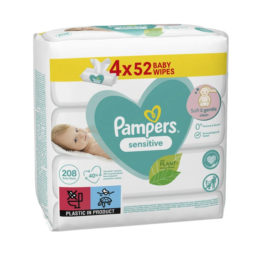 Pampers Sensitive vlhčené ubrousky 4x52 ks