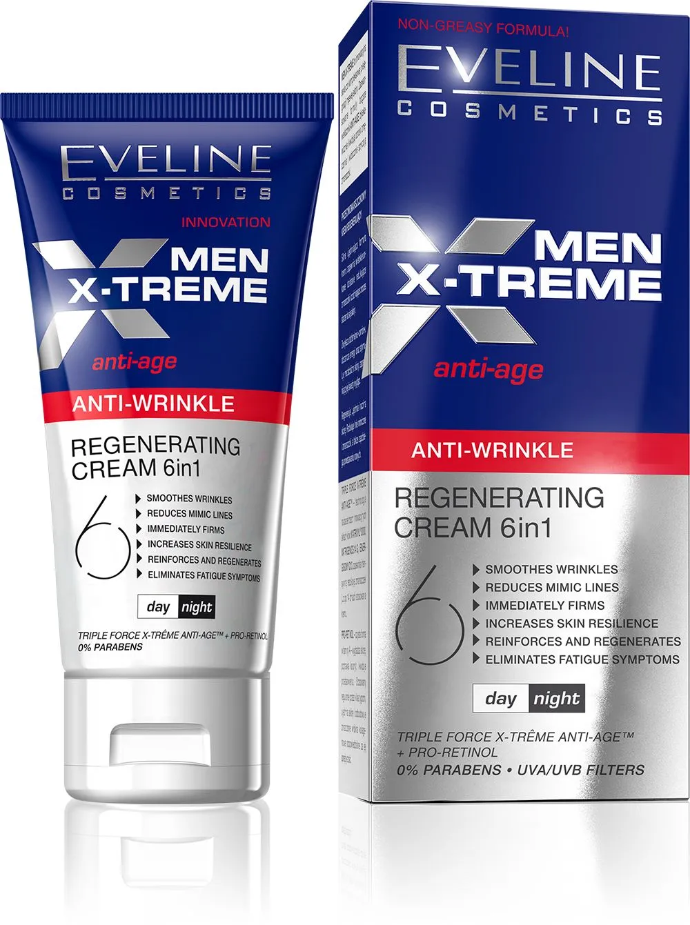 EVELINE MEN X-TREME anti-ageing – regenerační krém proti vráskám 6v1 50ml