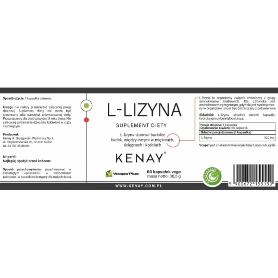 Kenay L-lysin 60 kapslí