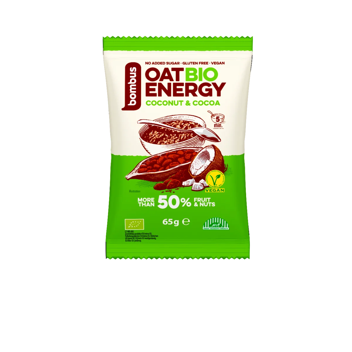 Bombus Oat Energy Coconut & cocoa BIO ovesná kaše 65 g