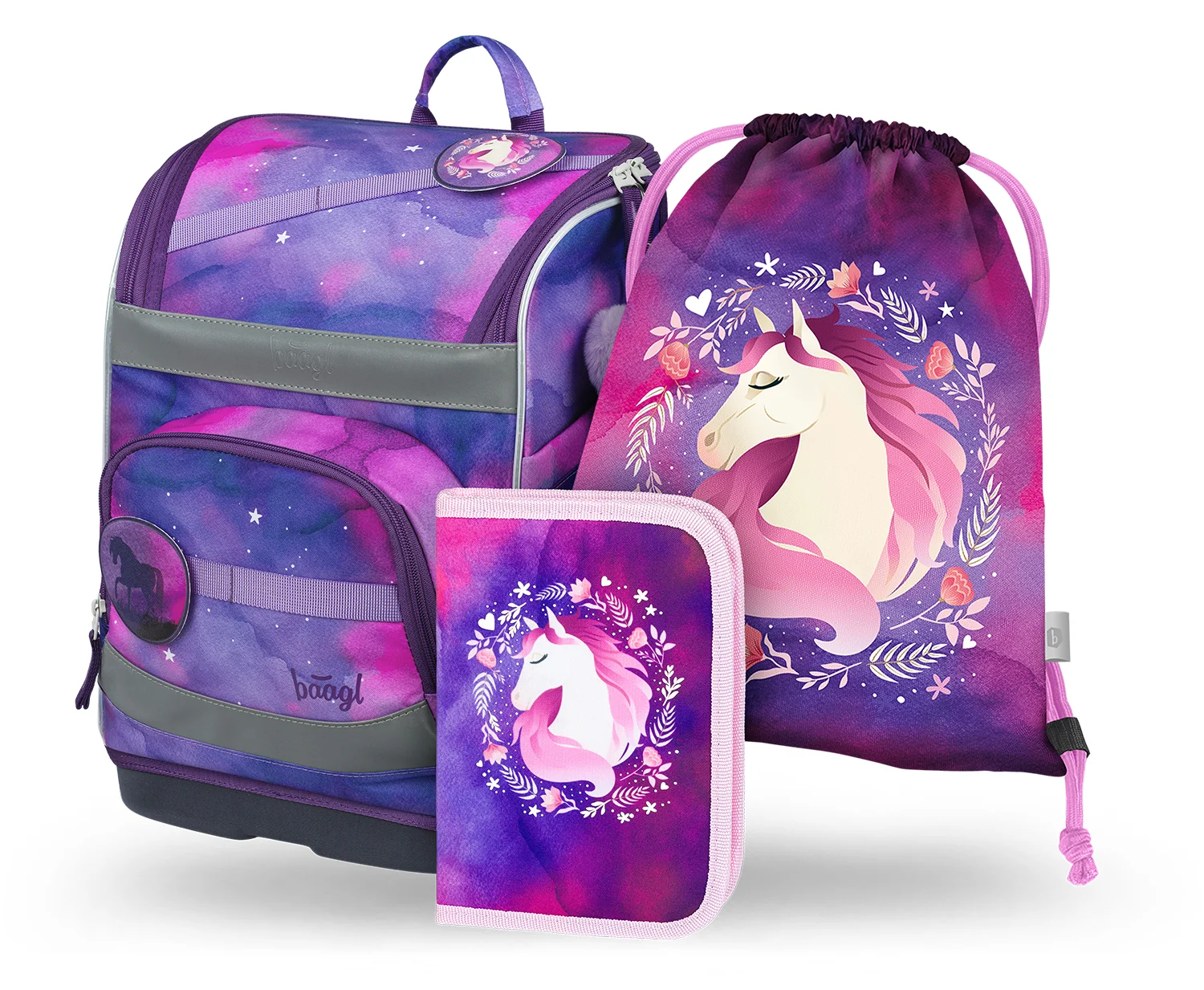 Baagl SET 3 Zippy plus Kůň: aktovka, penál, sáček 