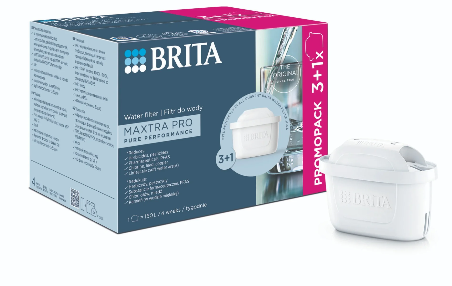 BRITA MAXTRAPro Pure Performance náhradní filtry 3+1 ks