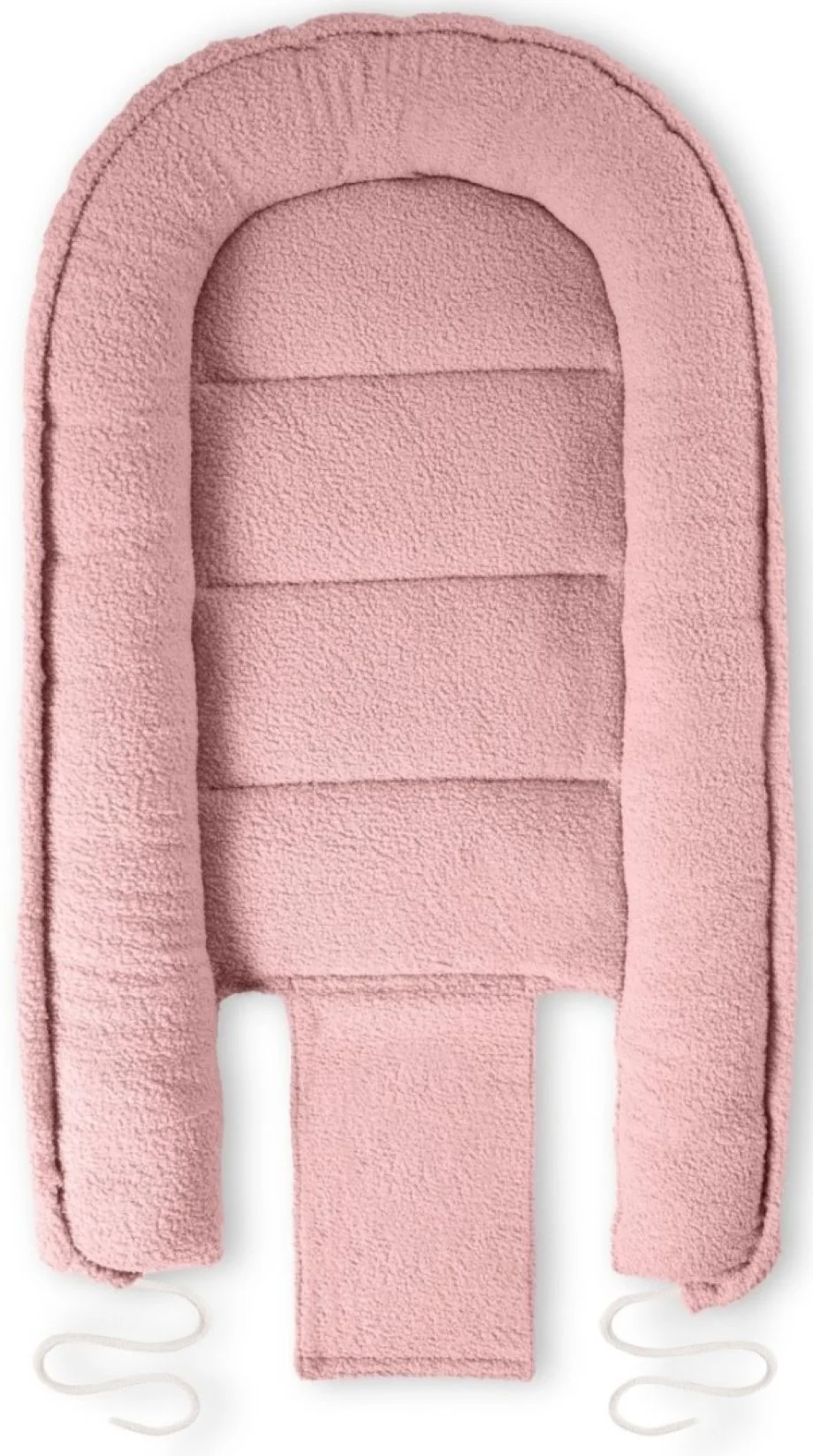 Baby Nellys Oboustranné hnízdečko s polštářkem Teddy Boucle - pudrově růžová