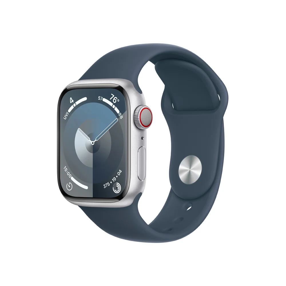 Apple Watch S9 Cellular 41 mm sport band S/M smart hodinky Silver/Storm Blue