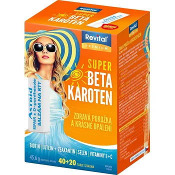 REVITAL Super Beta-karoten + balzám na rty Astrid tbl.40+20 