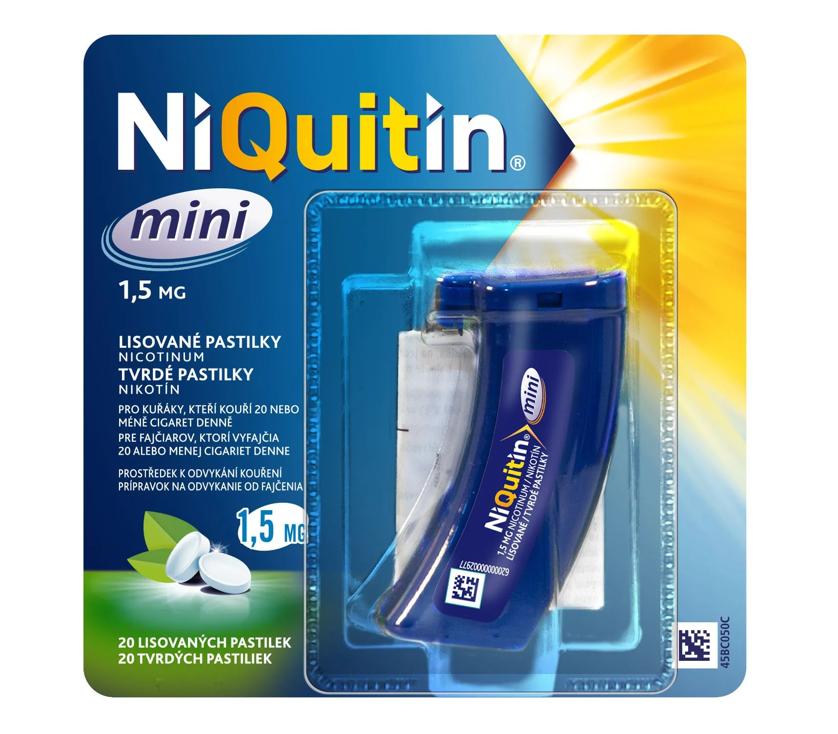 Niquitin Mini 15 mg 20 lisovaných pastilek