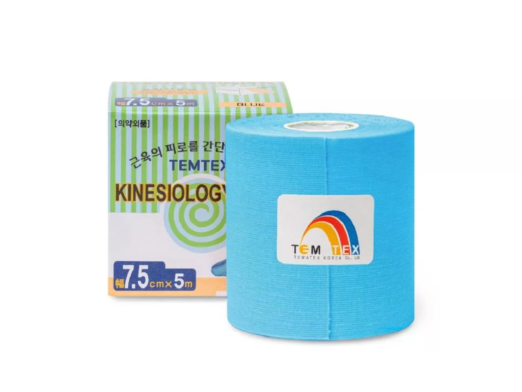 TEMTEX Kinesio tape Classic, modrá tejpovací páska 7,5cm x 5m