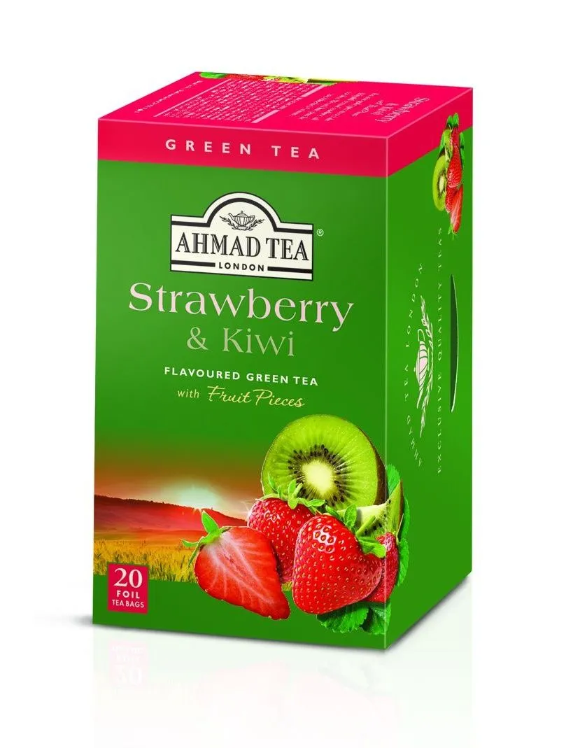 Ahmad Tea Green Tea Strawberry & Kiwi porcovaný čaj 20 sáčků