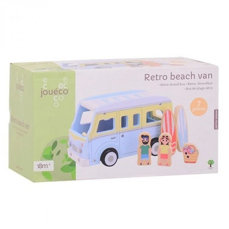 Jouéco dřevěný plážový Retro karavan 7ks 18m+