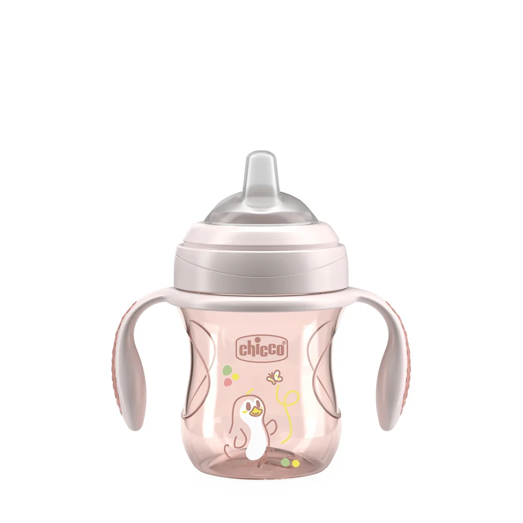 Chicco Hrneček Transition učicí s držadly 4m+ 200 ml pink