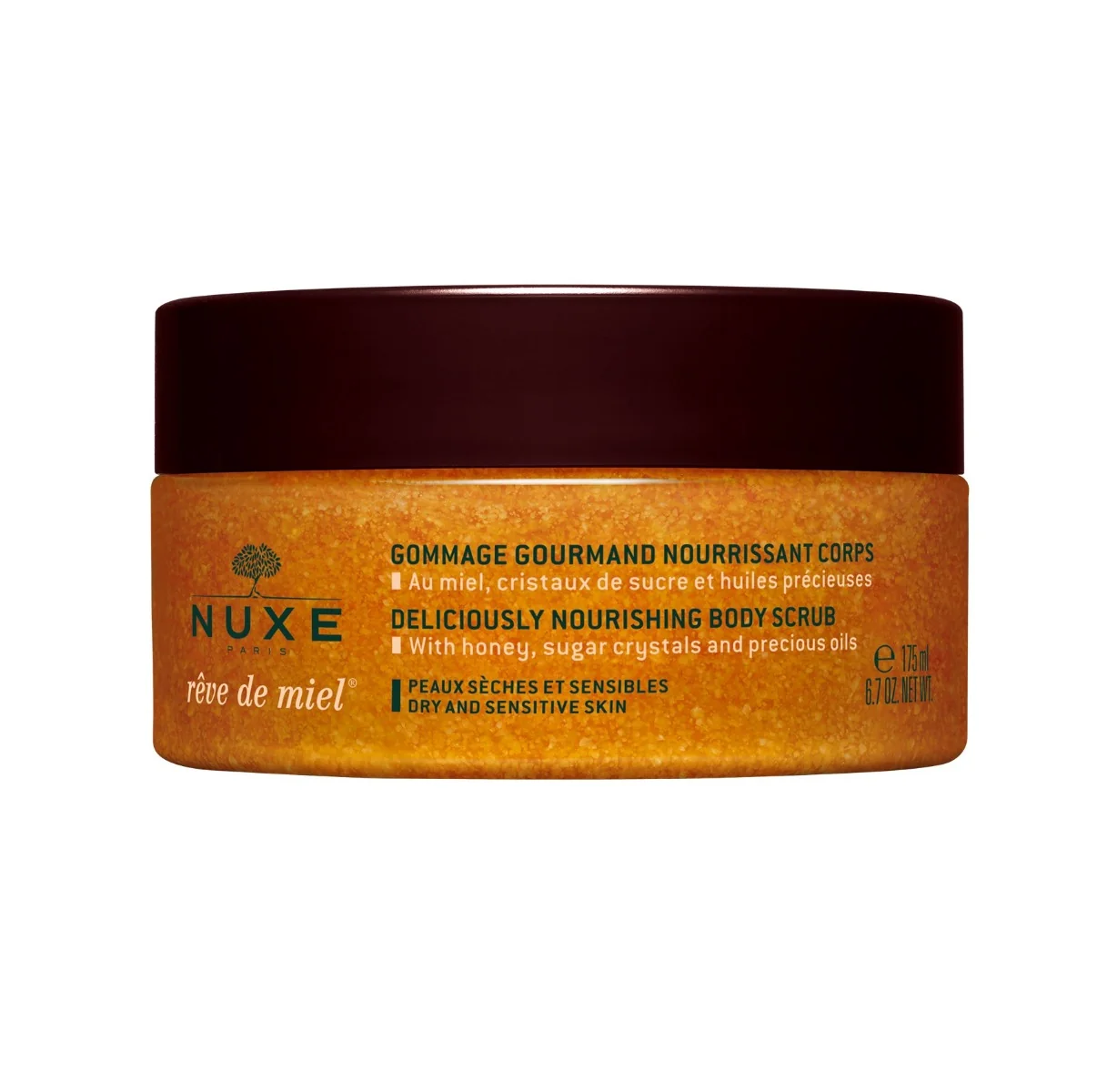 Nuxe Rêve de Miel Delikátní extra vyživující tělový peeling do sprchy 175 ml