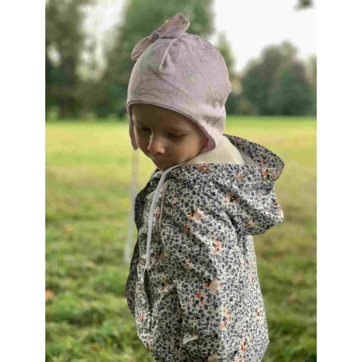 New Baby Kojenecká bavlněná čepička s mašličkou  NUNU růžová, vel. 80 (9-12m)