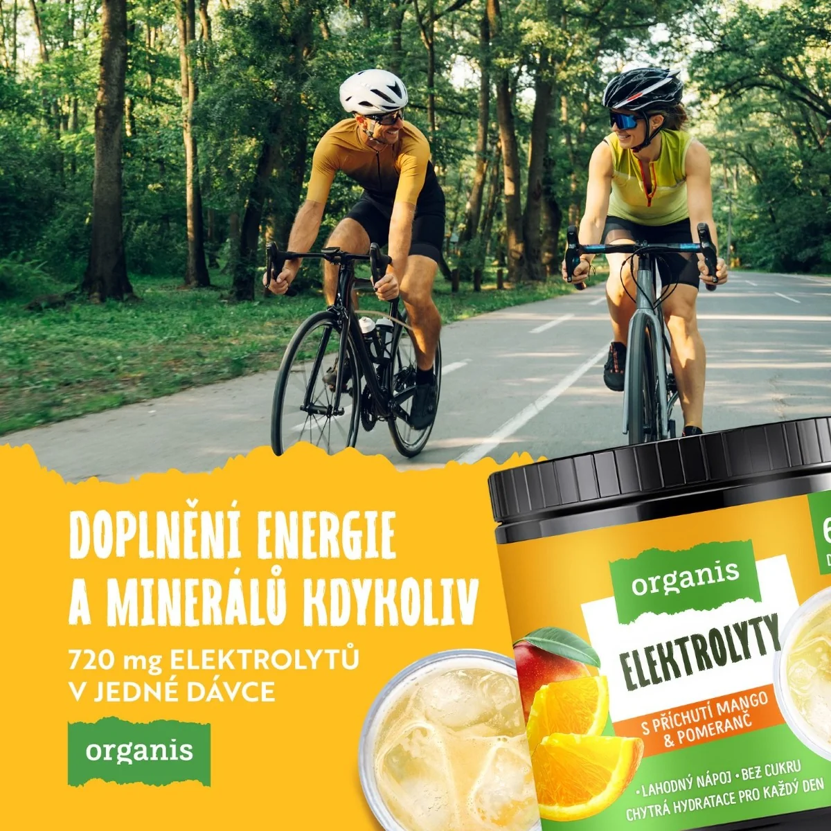 Organis Elektrolyty mango+pomeranč 60 dávek 314 g