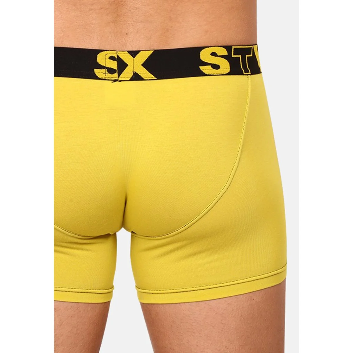 Styx Pánské boxerky long sportovní guma zelenožluté (U1065) L