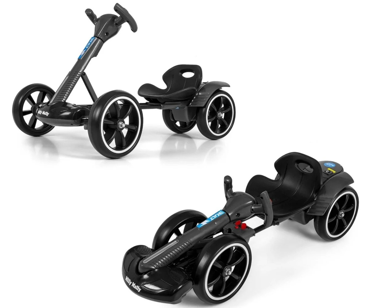 Milly Mally Elektrický gokart BOLT s dálkovým ovládáním, LED, Bluetooth, černé