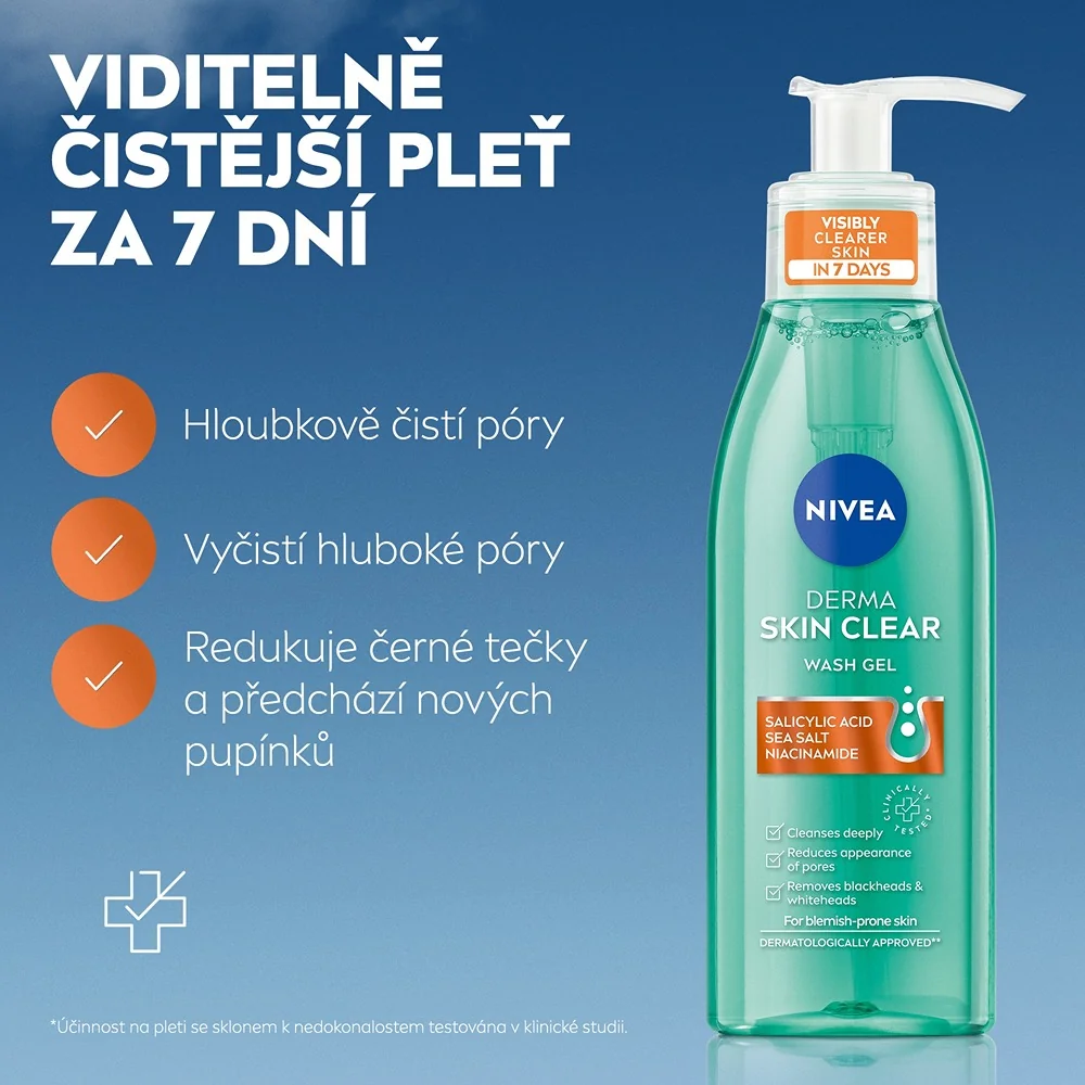 Nivea Derma Skin Clear čisticí gel 150 ml
