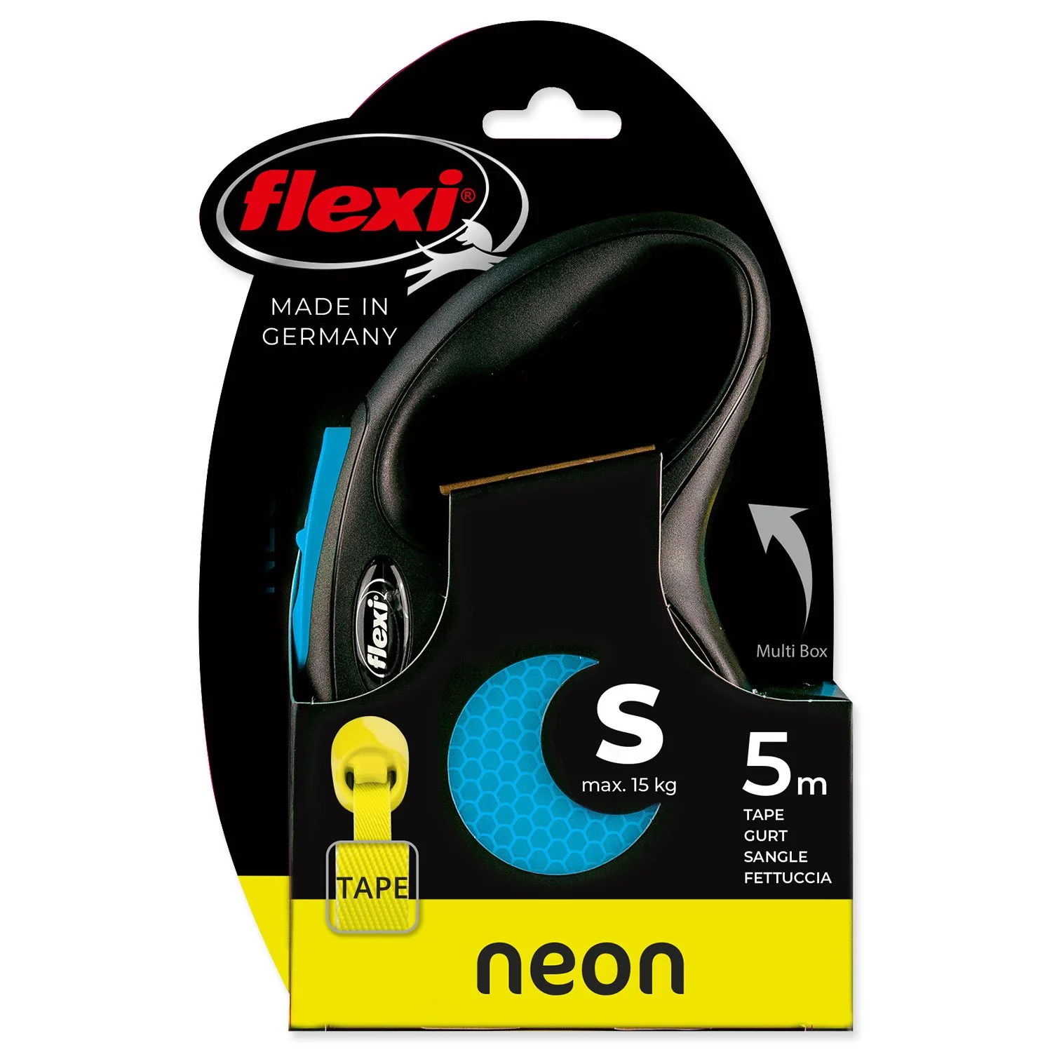 Flexi Vodítko Neon páska S modré 5m