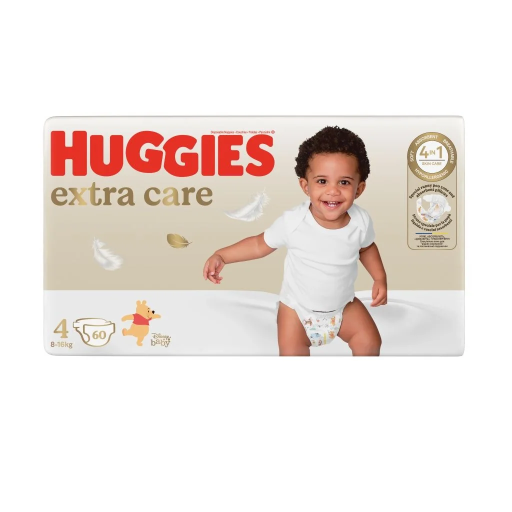 Huggies Extra Care 4 8–16 kg dětské pleny 60 ks