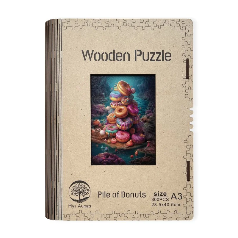 EPEE Wooden puzzle Pile of Donuts A3