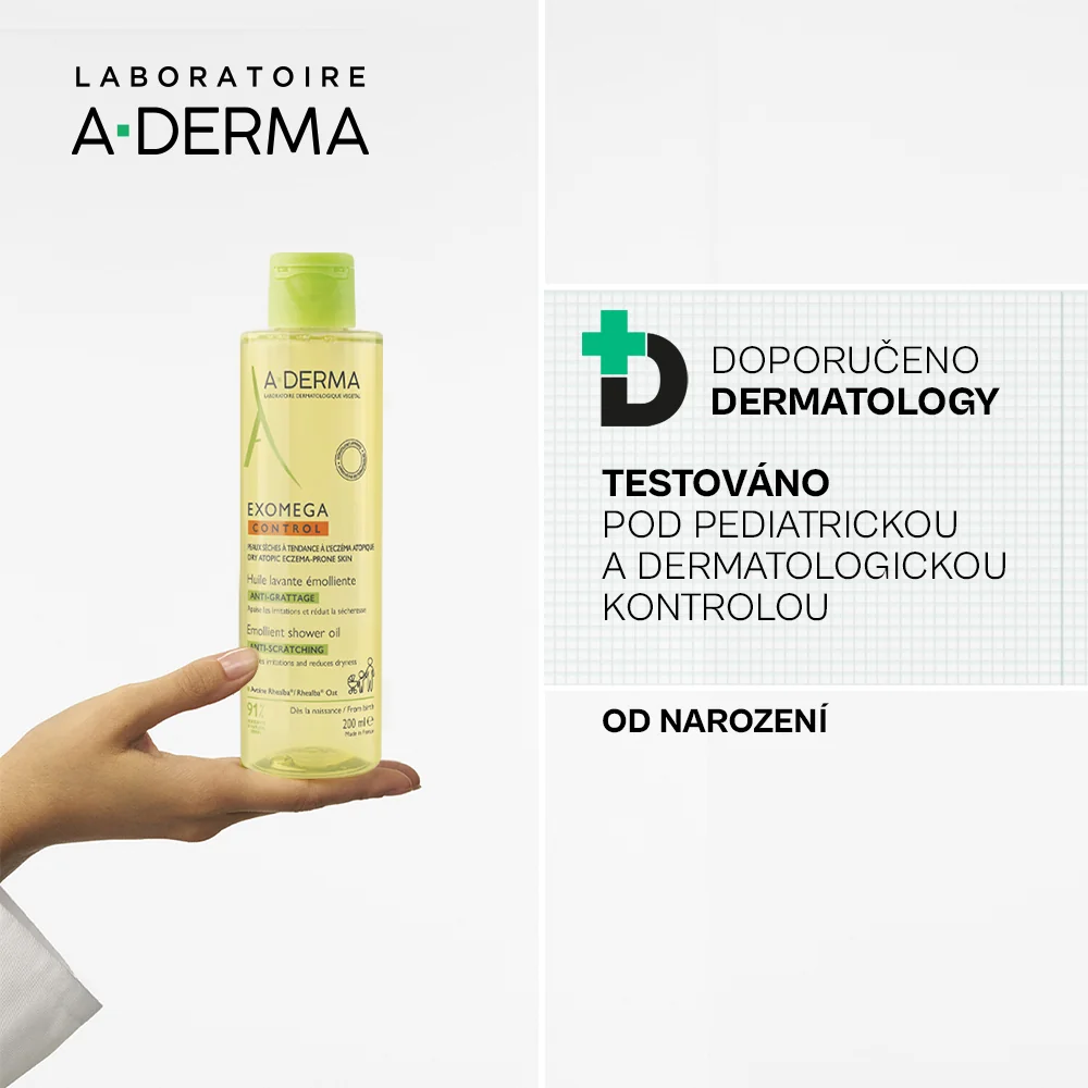 A-Derma Exomega Control Zvláčňující sprchový olej 200 ml