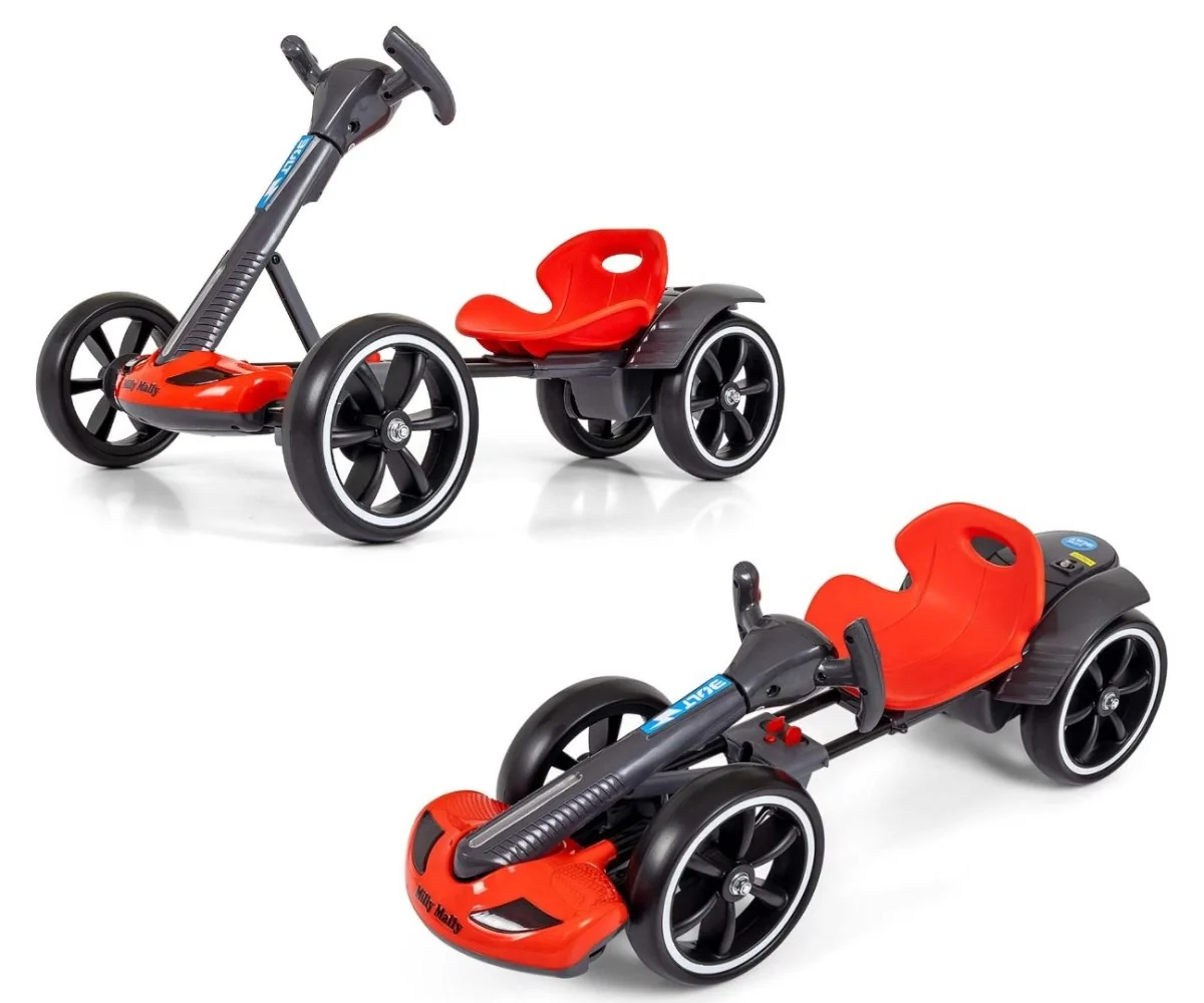 Milly Mally Elektrický gokart BOLT s dálkovým ovládáním, LED, Bluetooth, červené