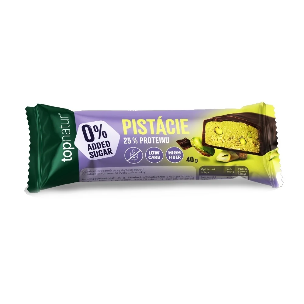 Topnatur No Added Sugar pistácie proteinová tyčinka 40 g
