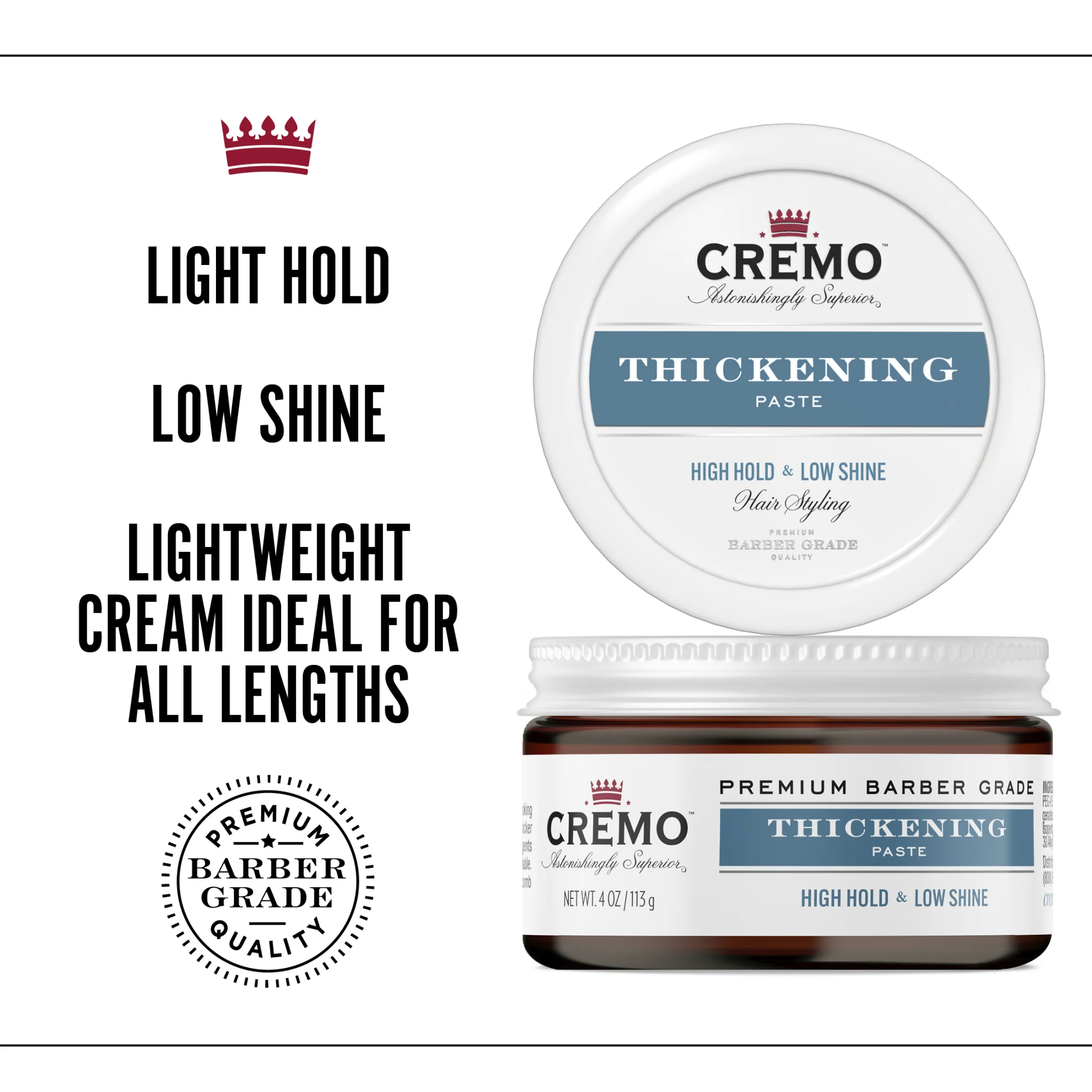 Cremo High Hold & Low Shine pasta na vlasy 113 g