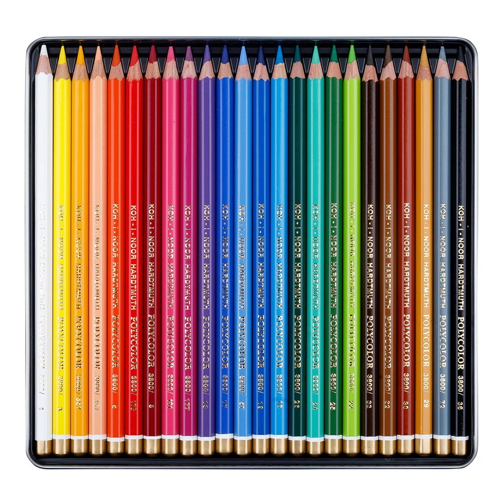 KOH-I-NOOR POLYCOLOR 3824/24 - umělecké pastelky v plechovém pouzdře - 24 ks