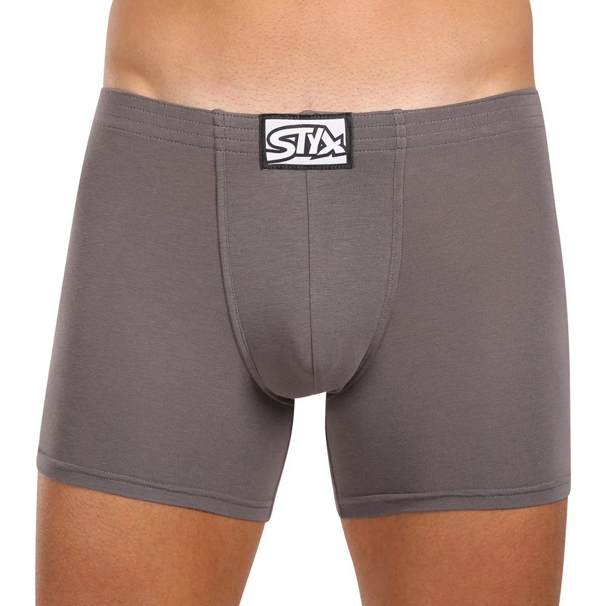 Styx Pánské boxerky long klasická guma tmavě šedé (F1063) M