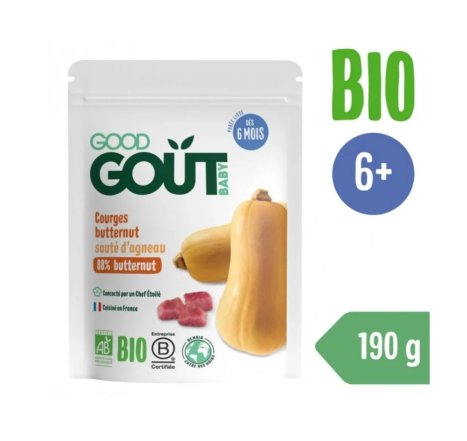 Good Gout BIO Máslová dýně s jehněčím masem 6m+ 190 g