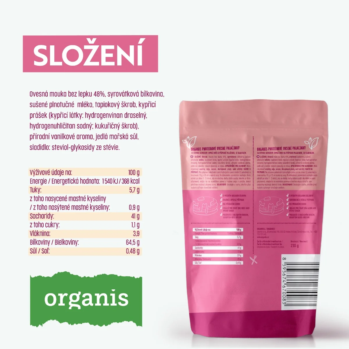 Organis Proteinové palačinky 210 g