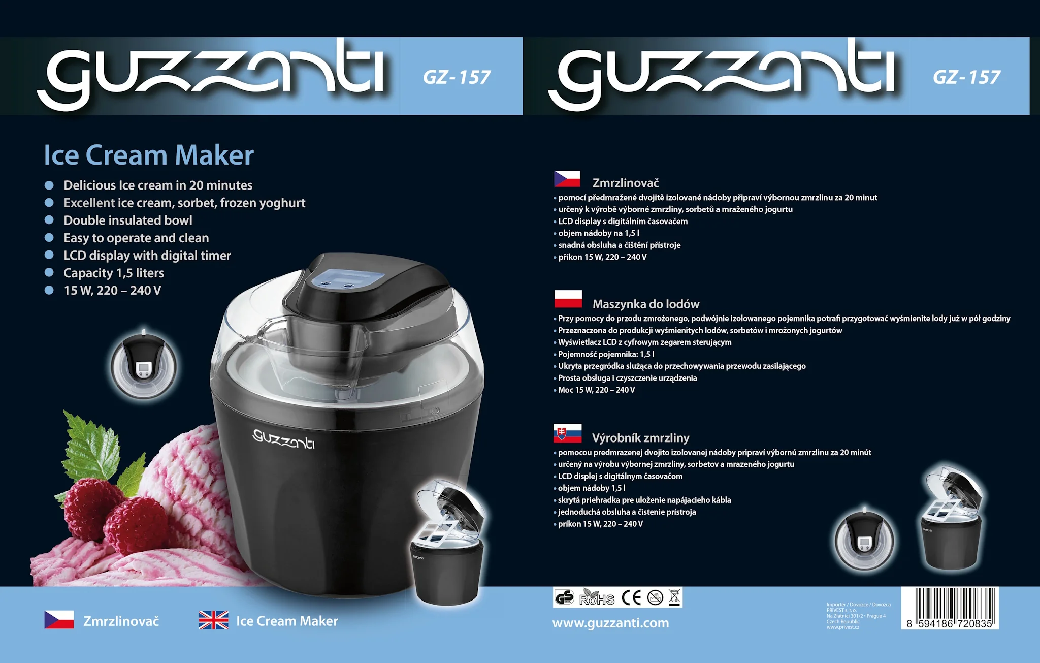 GUZZANTI Zmrzlinovač GZ 157