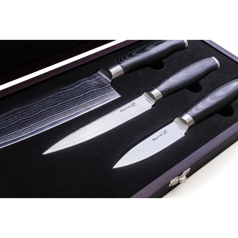 G21 Sada nožů Gourmet Damascus small box 3 ks