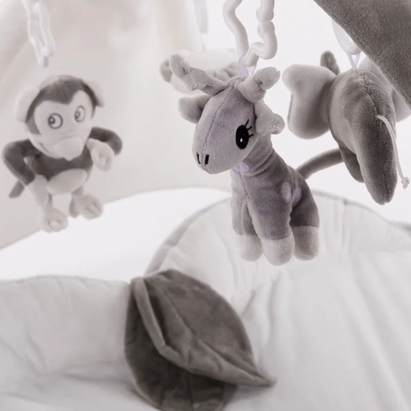 Bo Jungle hrací deka s hrazdičkou B-Play Gym Apple Grey