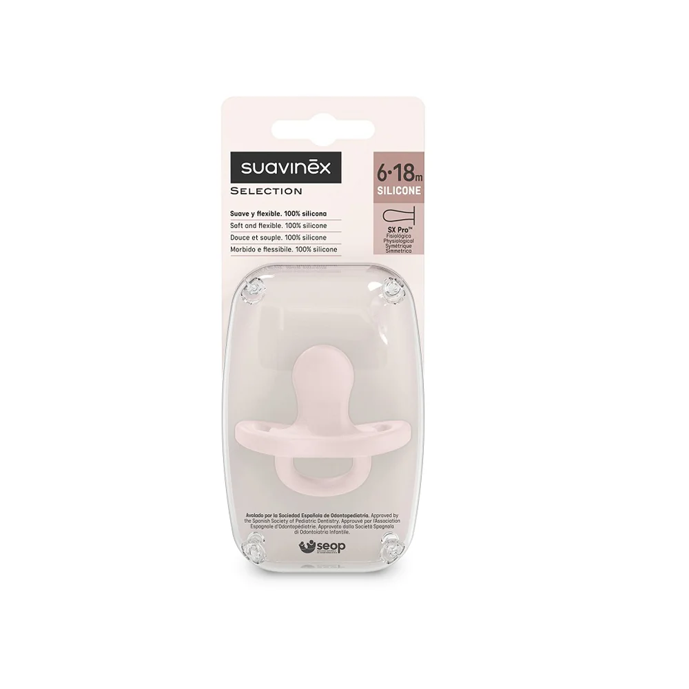 Suavinex Colour Essence Fyziologický dudlík 6–18m 1 ks růžový
