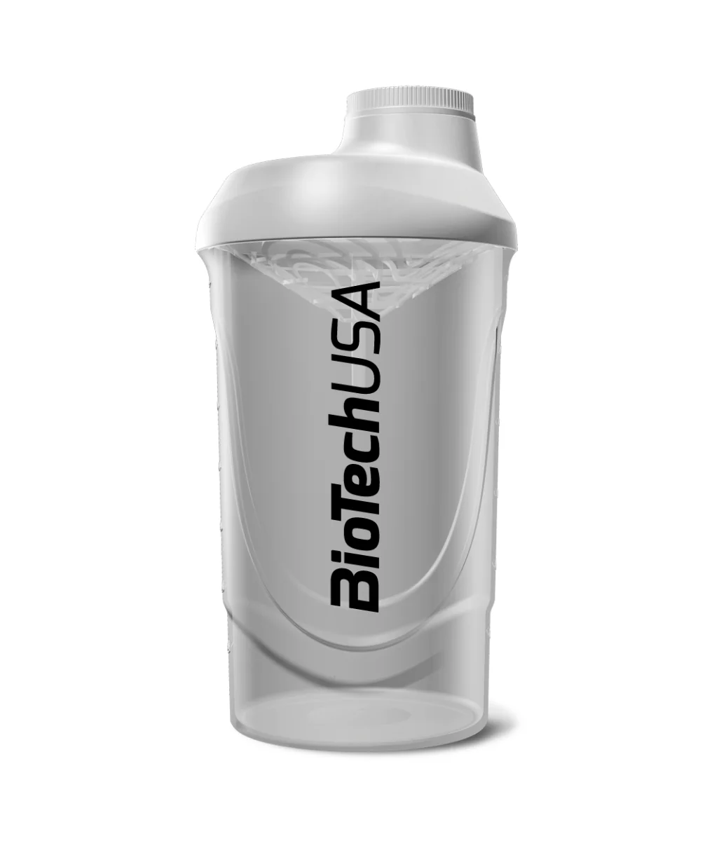 BioTech USA Shaker Wave 600 ml transparentní